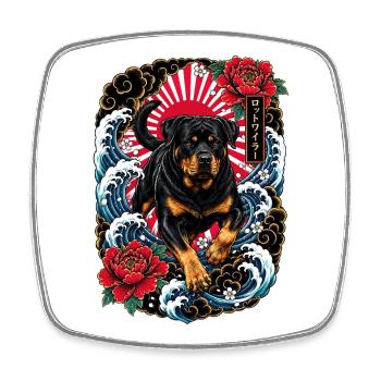 Rottweiler im japanischen Irezumi Tattoo Stil - Viereckiger Kühlschrankmagnet - Weiß - Vorne