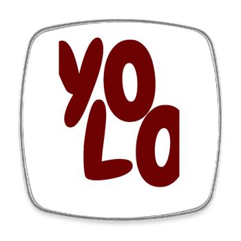 YoLo Saying - Design Y2K streetwear universitaire - Magnet carré - blanc - Devant