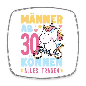 Männer Ab 30 Einhorn Humor - Viereckiger Kühlschrankmagnet - Weiß - Vorne