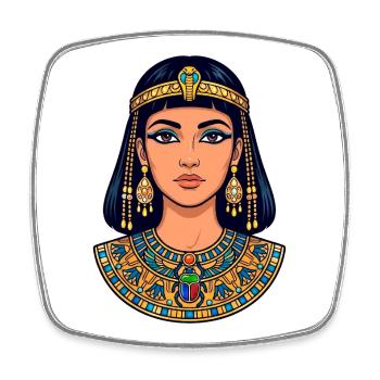 Cléopâtre - Reine d’Égypte - Magnet carré - blanc - Devant