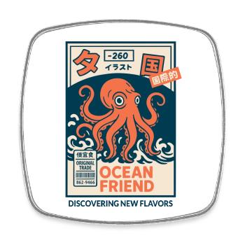 Ocean Friend - Square fridge magnet - white - Front