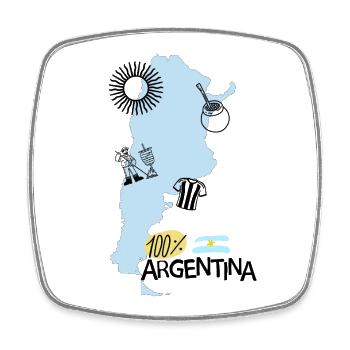 100% Argentina - Viereckiger Kühlschrankmagnet - Weiß - Vorne