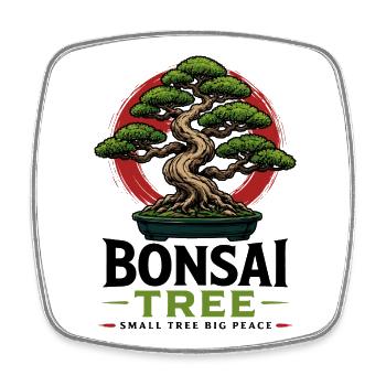 Bonsaï Plante Bonsaï Japonaise - Magnet carré - blanc - Devant