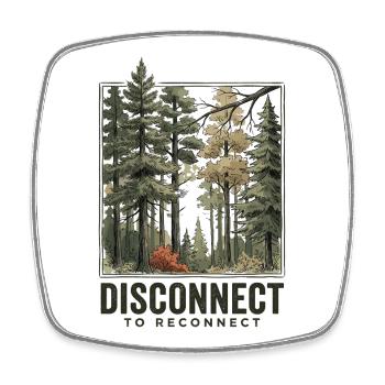Randonnée - Aventure en plein air - Déconnexion au réseau de reconnet - Magnet carré - blanc - Devant