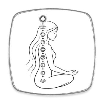 Chakra Yoga Meditation - Spiritual Lotus Woman - Square fridge magnet - white - Front