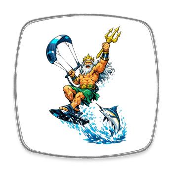 Neptune autrefois sportif - Magnet carré - blanc - Devant