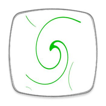 Neon spiral on black - Square fridge magnet - white - Front