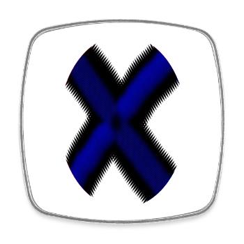 Neon X-Cross Blue - Square fridge magnet - white - Front