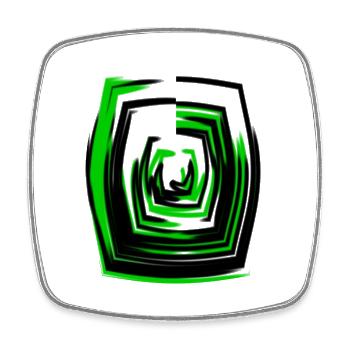 Neonspirale Grün - Viereckiger Kühlschrankmagnet - Weiß - Vorne