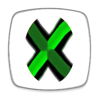 Neon X Pattern Green Black - Square fridge magnet - white - Front