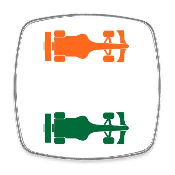Formula India Formel Racing Indien - Magnet carré - blanc - Devant