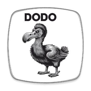 Dodo Extinct Bird Funny Dodo For - Square fridge magnet - white - Front