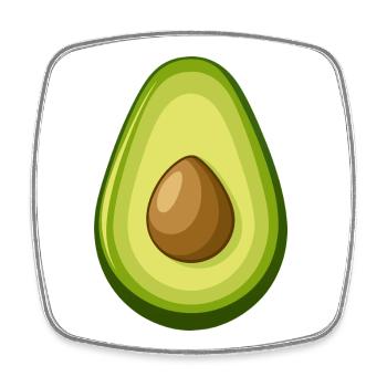 avocado - Square fridge magnet - white - Front