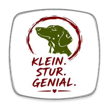 Kleiner Hund Stur Genial - Viereckiger Kühlschrankmagnet - Weiß - Vorne