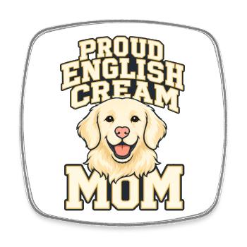 Golden Retriever Proud English Cream Mom Dog Lover - Square fridge magnet - white - Front