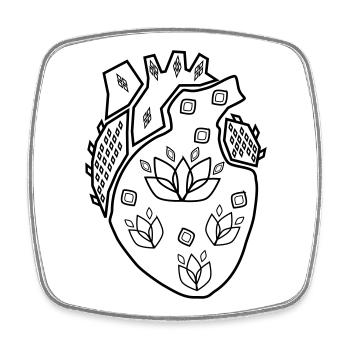 shape of my heart - black - Square fridge magnet - white - Front