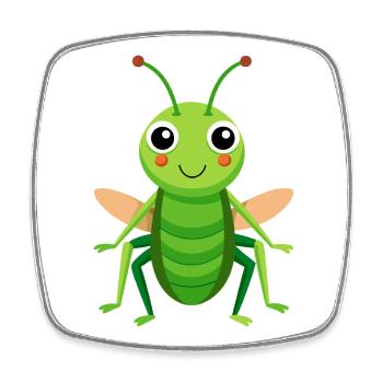 Cute Cricket - Square fridge magnet - white - Front