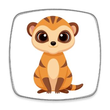 Cute Baby Meerkat - Square fridge magnet - white - Front