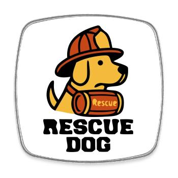 Feuerwehrhund Rescue Dog Logo - Viereckiger Kühlschrankmagnet - Weiß - Vorne