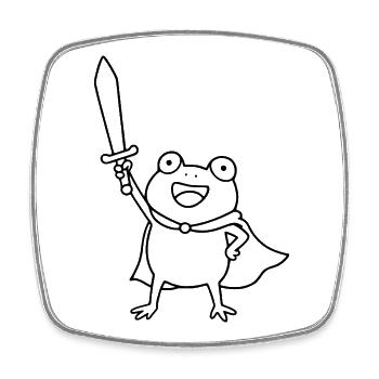 Frog Knight - Square fridge magnet - white - Front
