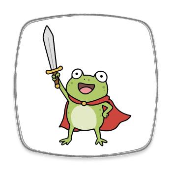 Frog Knight Cloak Sword - Square fridge magnet - white - Front