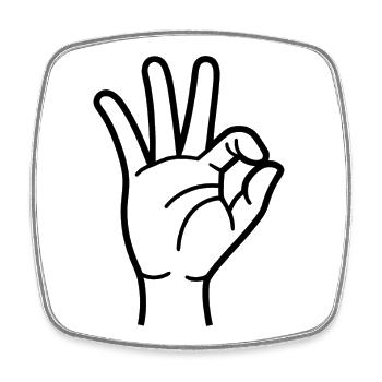 Okay, Hand - Viereckiger Kühlschrankmagnet - Weiß - Vorne