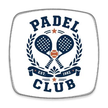 Padel Club Vintage - Magnet carré - blanc - Devant
