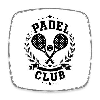 Padel Club Emblem - Viereckiger Kühlschrankmagnet - Weiß - Vorne