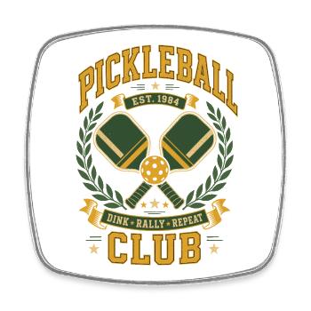 Pickleball Club Vintage - Magnet carré - blanc - Devant