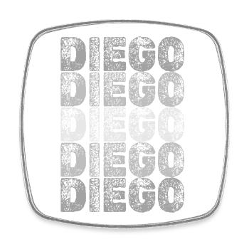 Vorname Diego - Viereckiger Kühlschrankmagnet - Weiß - Vorne