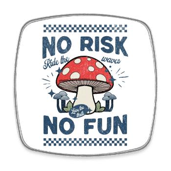 Motif champignon : Surfez sur les vagues - Magnet carré - blanc - Devant