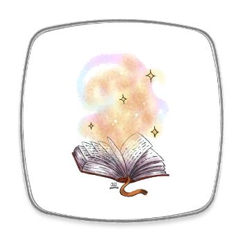 Magic Book - Square fridge magnet - white - Front