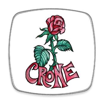 Crone Rose Tattoo - Viereckiger Kühlschrankmagnet - Weiß - Vorne