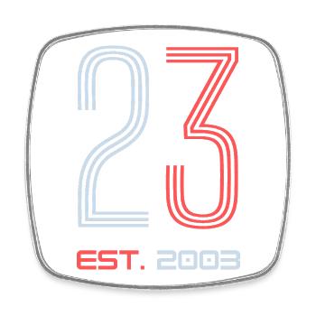 "23 Est. 2003" Geburtstagsdesign - Viereckiger Kühlschrankmagnet - Weiß - Vorne