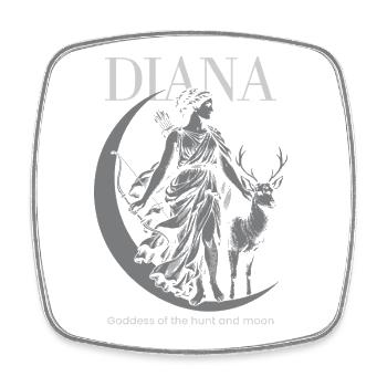 Déesse de la chasse au clair de lune de Diana - Magnet carré - blanc - Devant