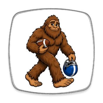 Fußball Bigfoot Sasquatch Lustiger Bigfoot Fußball - Viereckiger Kühlschrankmagnet - Weiß - Vorne