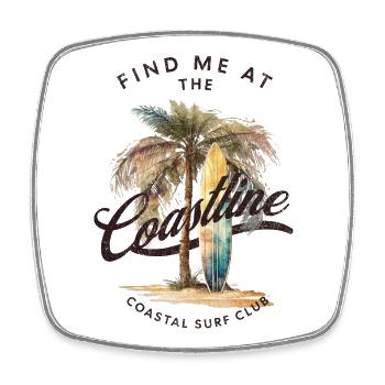 Find me at the coastline - Viereckiger Kühlschrankmagnet - Weiß - Vorne