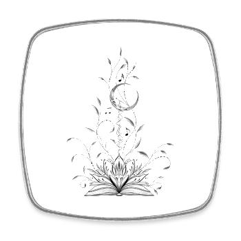 Lotus Musical Night Buch - Viereckiger Kühlschrankmagnet - Weiß - Vorne