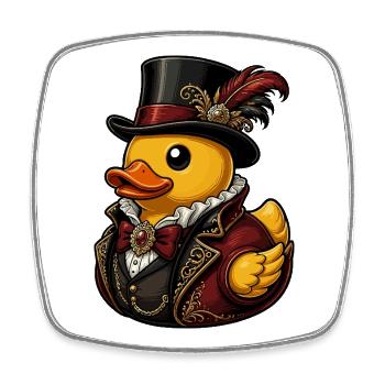 Victorian duck cavalier duck - Square fridge magnet - white - Front