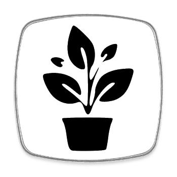 Flower Pot Plant Garden Gardener Gift - Square fridge magnet - white - Front
