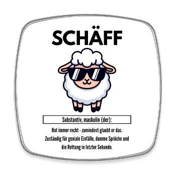 Schäff - Viereckiger Kühlschrankmagnet - Weiß - Vorne