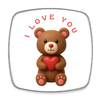 I LOVE YOU - Viereckiger Kühlschrankmagnet - Weiß - Vorne