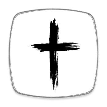 Christen Kreuz - Viereckiger Kühlschrankmagnet - Weiß - Vorne