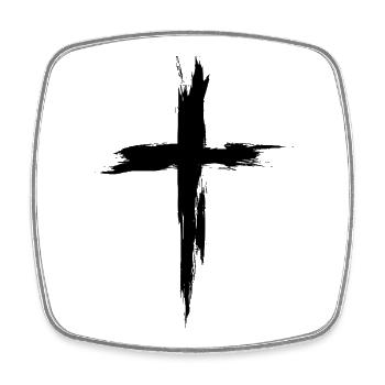 Christen Kreuz - Viereckiger Kühlschrankmagnet - Weiß - Vorne