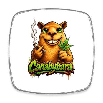 Canabybara Cannabis Humor - Viereckiger Kühlschrankmagnet - Weiß - Vorne