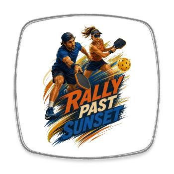 Sunset Rally - Viereckiger Kühlschrankmagnet - Weiß - Vorne