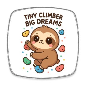 Kawaii Faultier Klettern - Tiny Climber Shirt - Viereckiger Kühlschrankmagnet - Weiß - Vorne