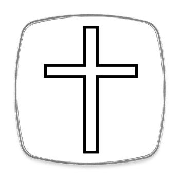 Christen Kreuz - Viereckiger Kühlschrankmagnet - Weiß - Vorne