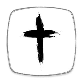Christen Kreuz - Viereckiger Kühlschrankmagnet - Weiß - Vorne