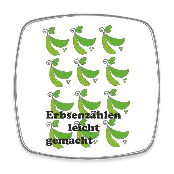 Erbsenzaehlen_leicht_gemacht - Viereckiger Kühlschrankmagnet - Weiß - Vorne